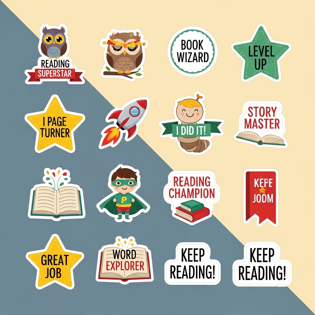 Encouragement reward sticker printables for young readers