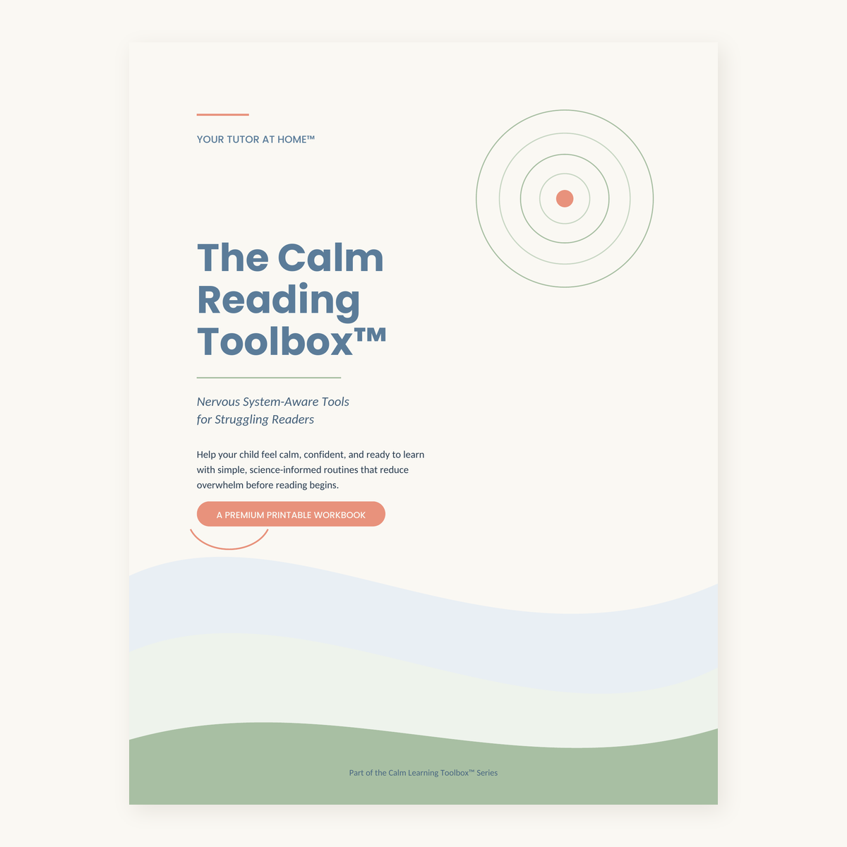 Reading anxiety toolbox for kids — The Calm Reading Toolbox cover with 137 pages of calming reading tools