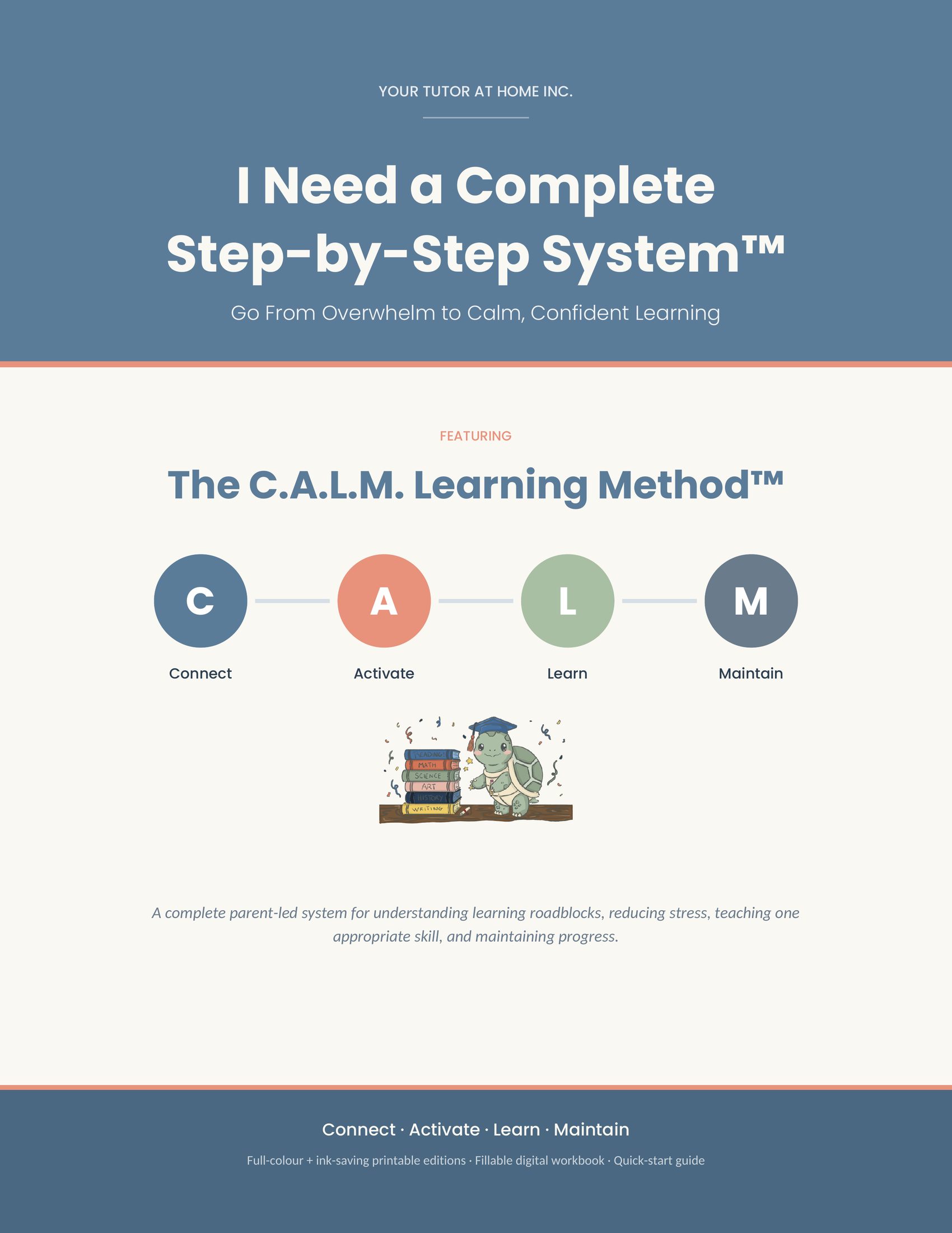 Cover of The C.A.L.M. Learning Method showing the Connect Activate Learn Maintain four-stage framework