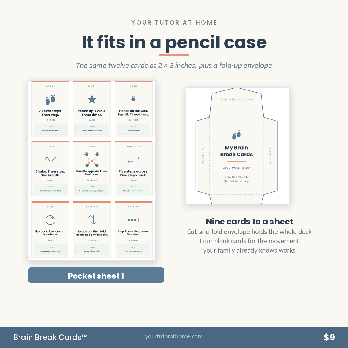 Pocket sheet and the fold-up envelope
